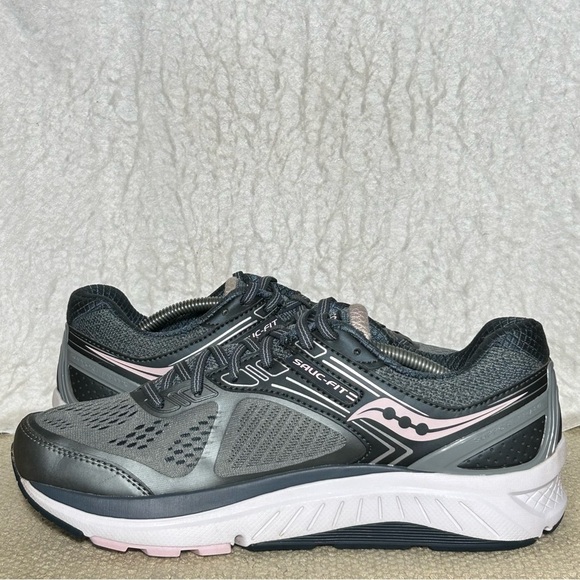 Saucony Womens Grey/Sliver Echelon 7 Running Athletic Sneakers Shoes SZ US 10 - Picture 7 of 11